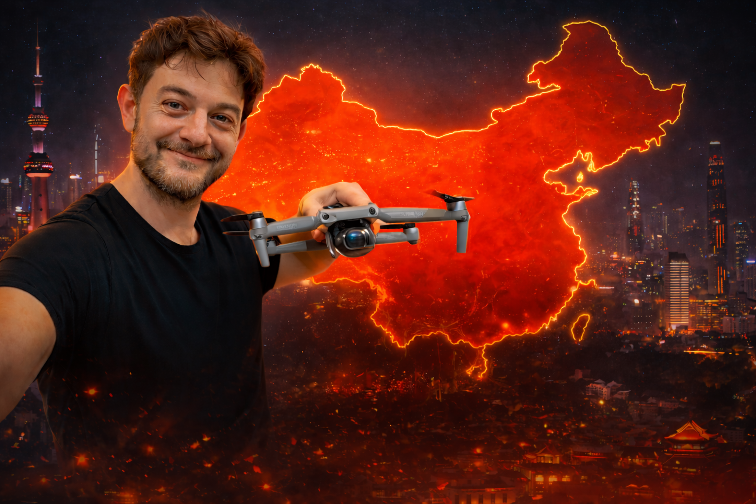 Damiano Crognali con drone
